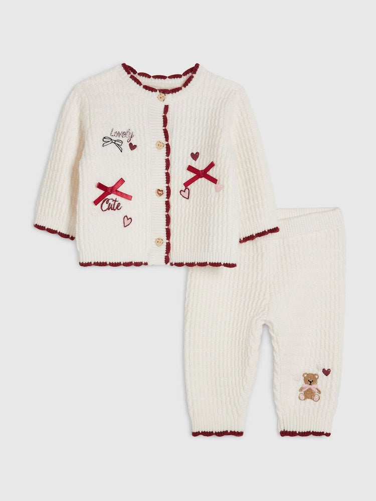 River Island Cream Little Princess Cardigan Set - Cream / Up To 3 Months (50 - 62cm)