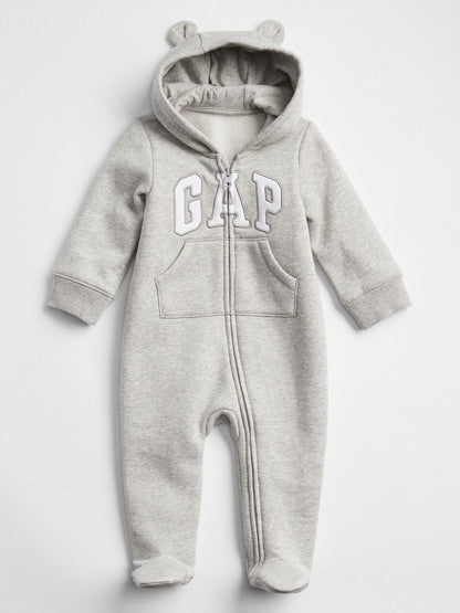 Baby Gap Logo One-Piece - LIGHT HEATHER GREY B08 / 6-12M