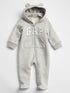 Baby Gap Logo One-Piece - LIGHT HEATHER GREY B08 / 6-12M