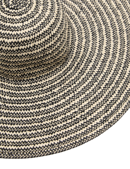 Straw Striped Wide Brim Hat