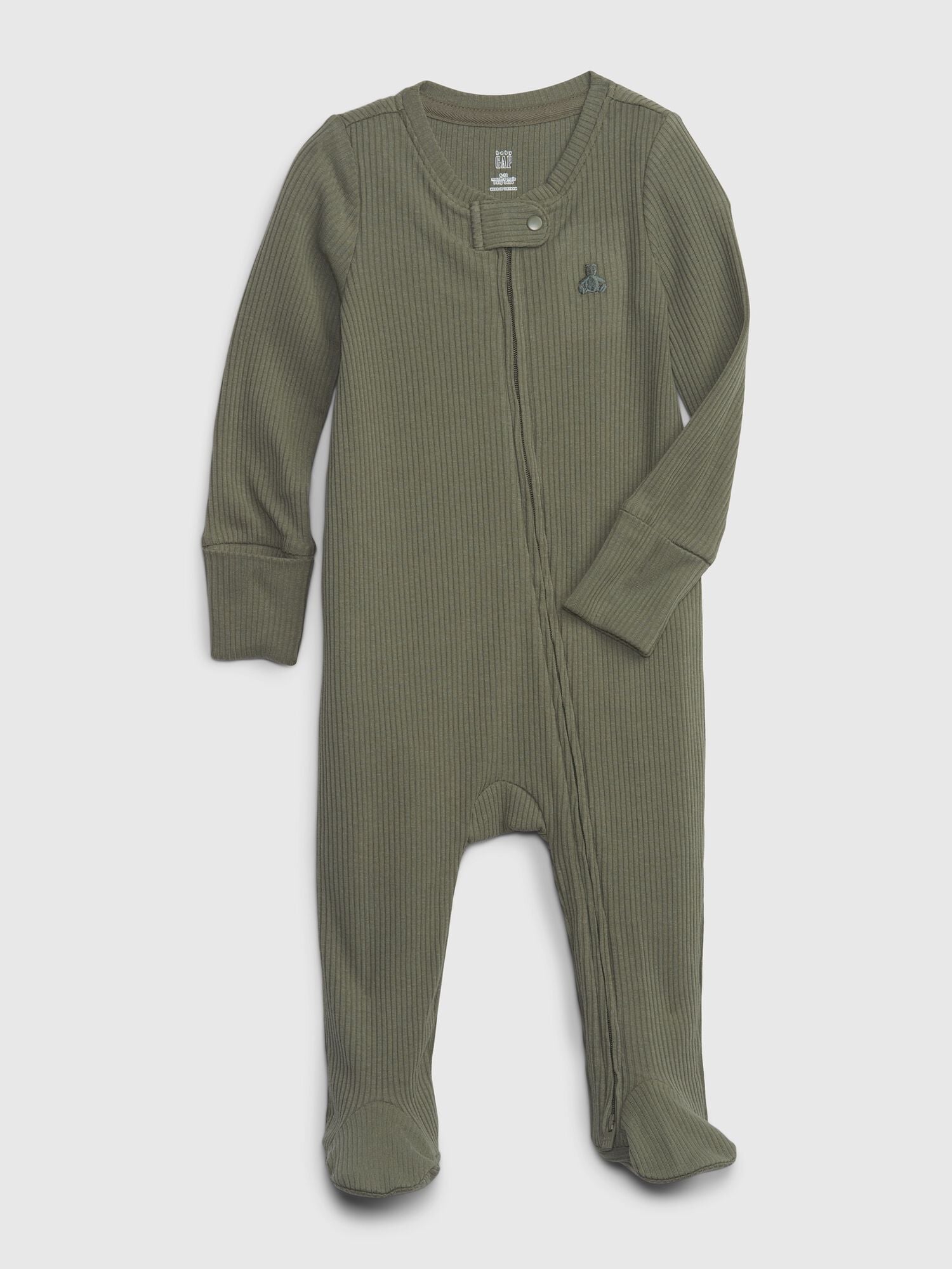 Baby First Favorites TinyRib Footed One-Piece - MESCULEN GREEN / 0-3M