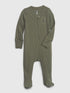 Baby First Favorites TinyRib Footed One-Piece - MESCULEN GREEN / 0-3M
