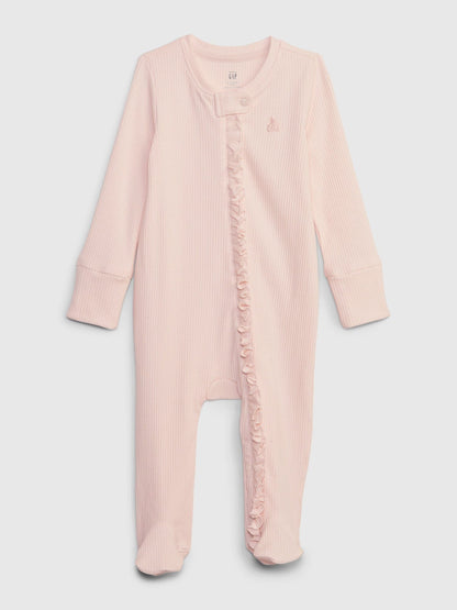 Baby First Favorites TinyRib Footed One-Piece - BARELY PINK / 0-3M