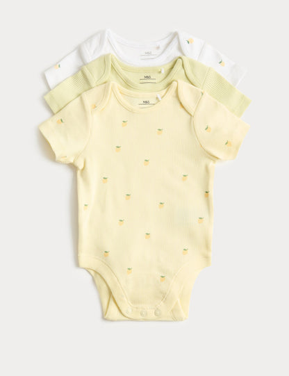 3 Pack Cotton Rich Bodysuits (6&amp;