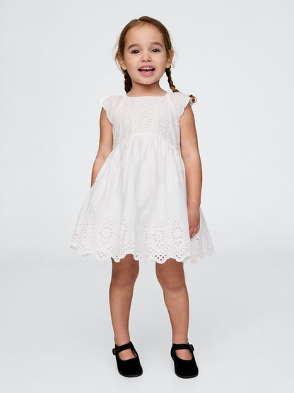 Baby &amp; Toddler Eyelet Dress - OPTIC WHITE V6 / 12-18M