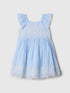 Baby & Toddler Eyelet Dress - BLUE STRIPE / 12-18M