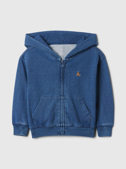 Baby &amp; Toddler VintageSoft Relaxed Zip Hoodie - MEDIUM INDIGO / 12-18M