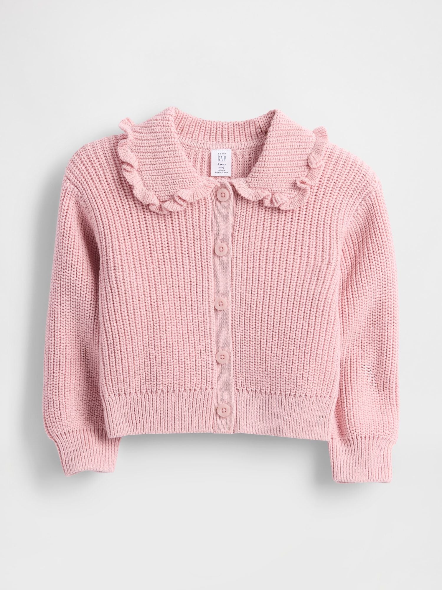 Baby &amp; Toddler Collared Cardigan Sweater - PURE PINK / 12-18M