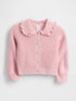 Baby & Toddler Collared Cardigan Sweater - PURE PINK / 12-18M