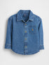 Baby & Toddler Denim Big Shirt - DARK WASH / 12-18M