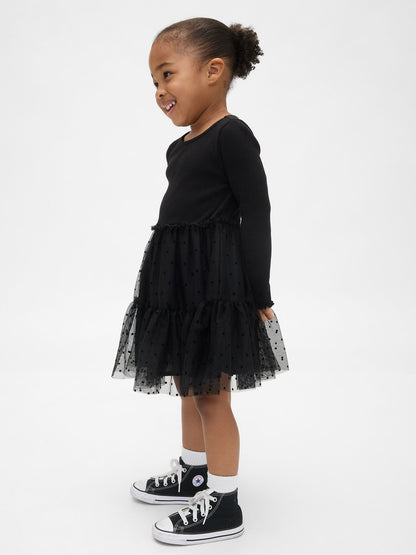 Baby &amp; Toddler Tulle Mixed Media Dress - Black / 12-18M