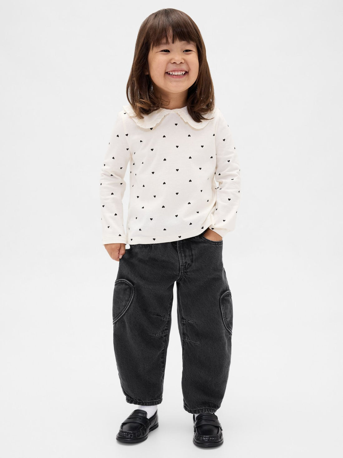 Baby &amp; Toddler Heart Pocket Horseshoe Jeans - BLACK WASH / 12-18M