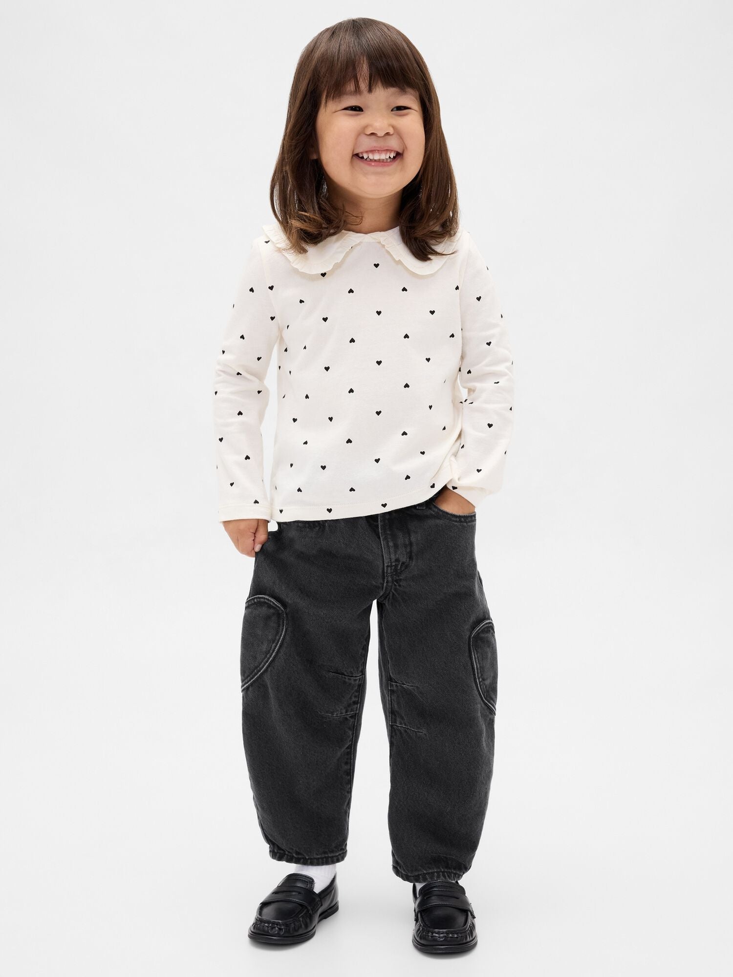 Baby &amp; Toddler Heart Pocket Horseshoe Jeans - BLACK WASH / 12-18M