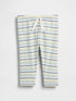 Baby First Favorites Organic Cotton Pull-On Pants - BLUE GREEN STRIPE / 12-18M