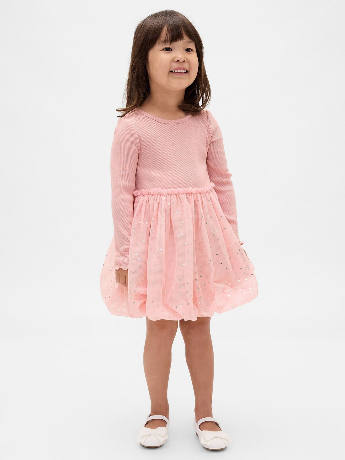Baby & Toddler Mixed Media Bubble Dress - PURE PINK / 12-18M