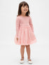 Baby & Toddler Mixed Media Bubble Dress - PURE PINK / 12-18M