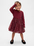 Baby & Toddler Mixed Media Bubble Dress - RED DELICIOUS / 12-18M