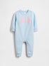 Gap × Sandy Liang Baby VintageSoft Logo One-Piece - HARBOR BLUE / 18-24M