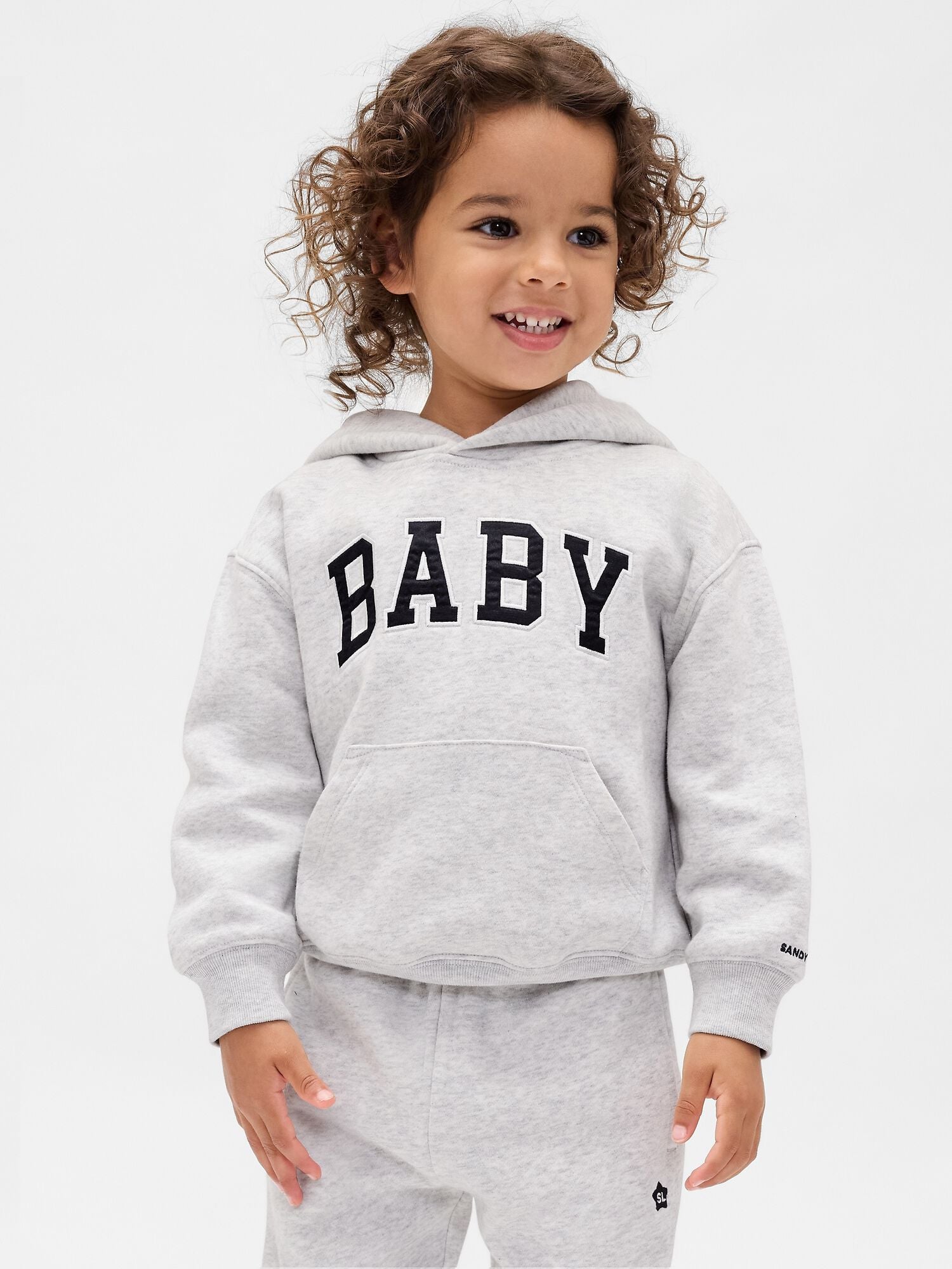 Gap × Sandy Liang Baby &amp; Toddler VintageSoft Logo Hoodie - BC02 LIGHT HTHR GREY / 5YRS