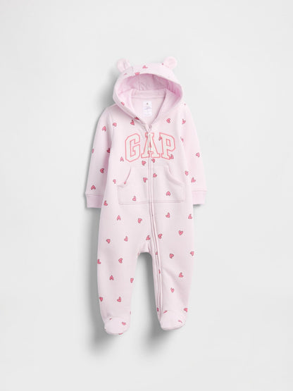 Baby Gap Logo One-Piece - PINK HEARTS 558 / 6-12M