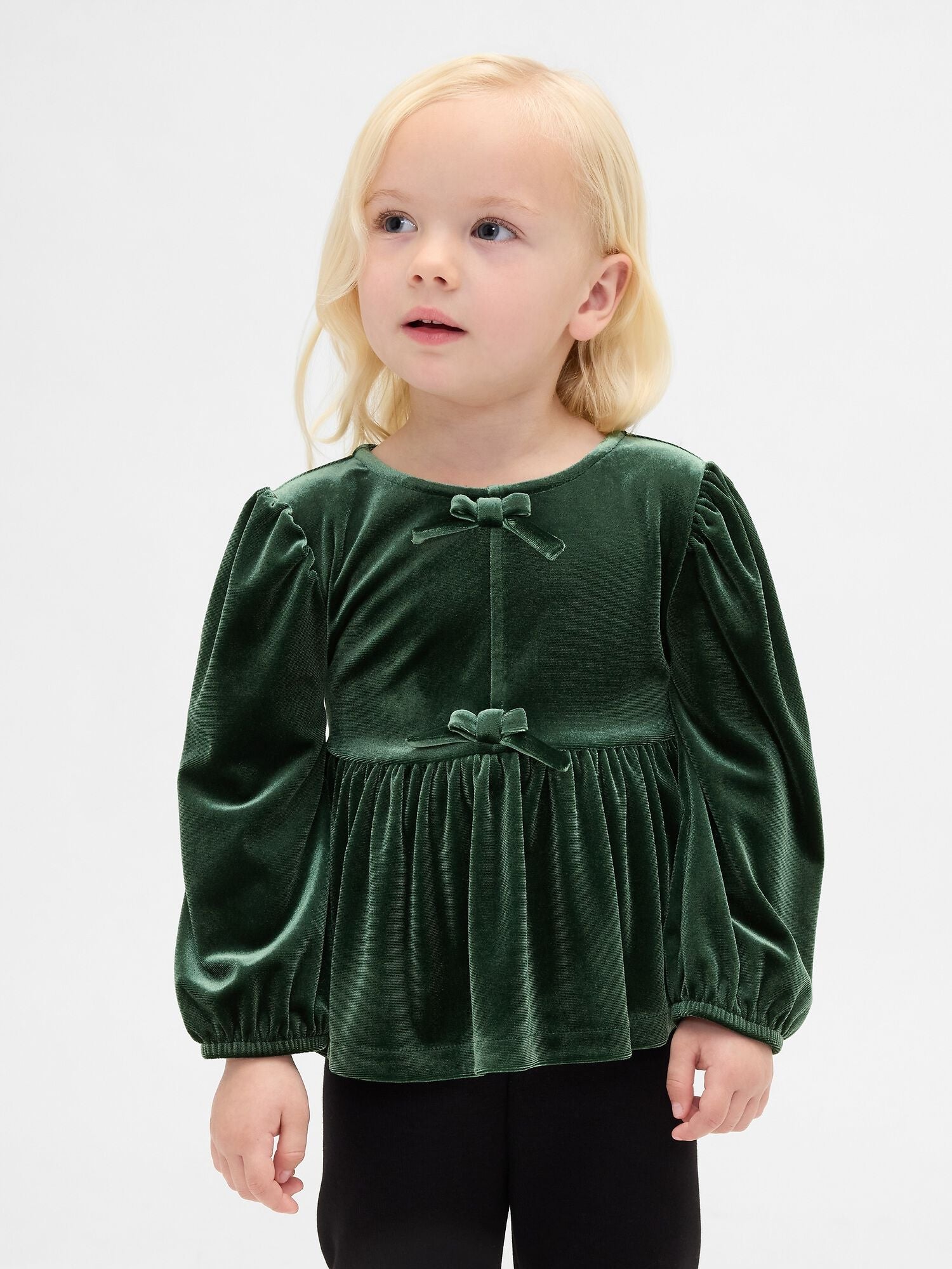 Baby &amp; Toddler Velour Bow Top - DEEP HUNTER 505 / 12-18M