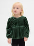 Baby & Toddler Velour Bow Top - DEEP HUNTER 505 / 12-18M