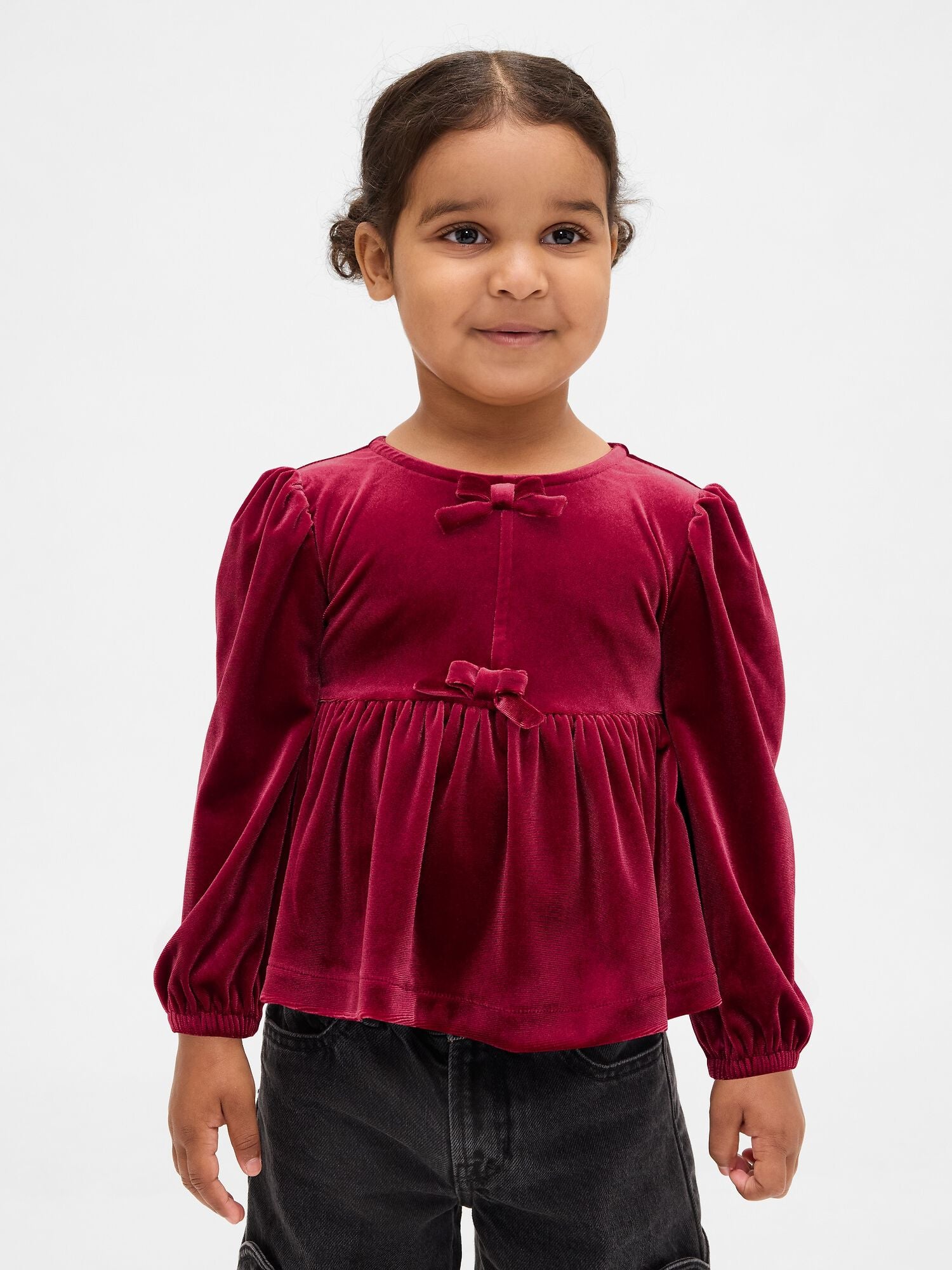 Baby &amp; Toddler Velour Bow Top - SLED / 12-18M