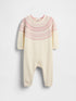 Baby Fair Isle Sweater One-Piece - BARELY PINK / 12-18M