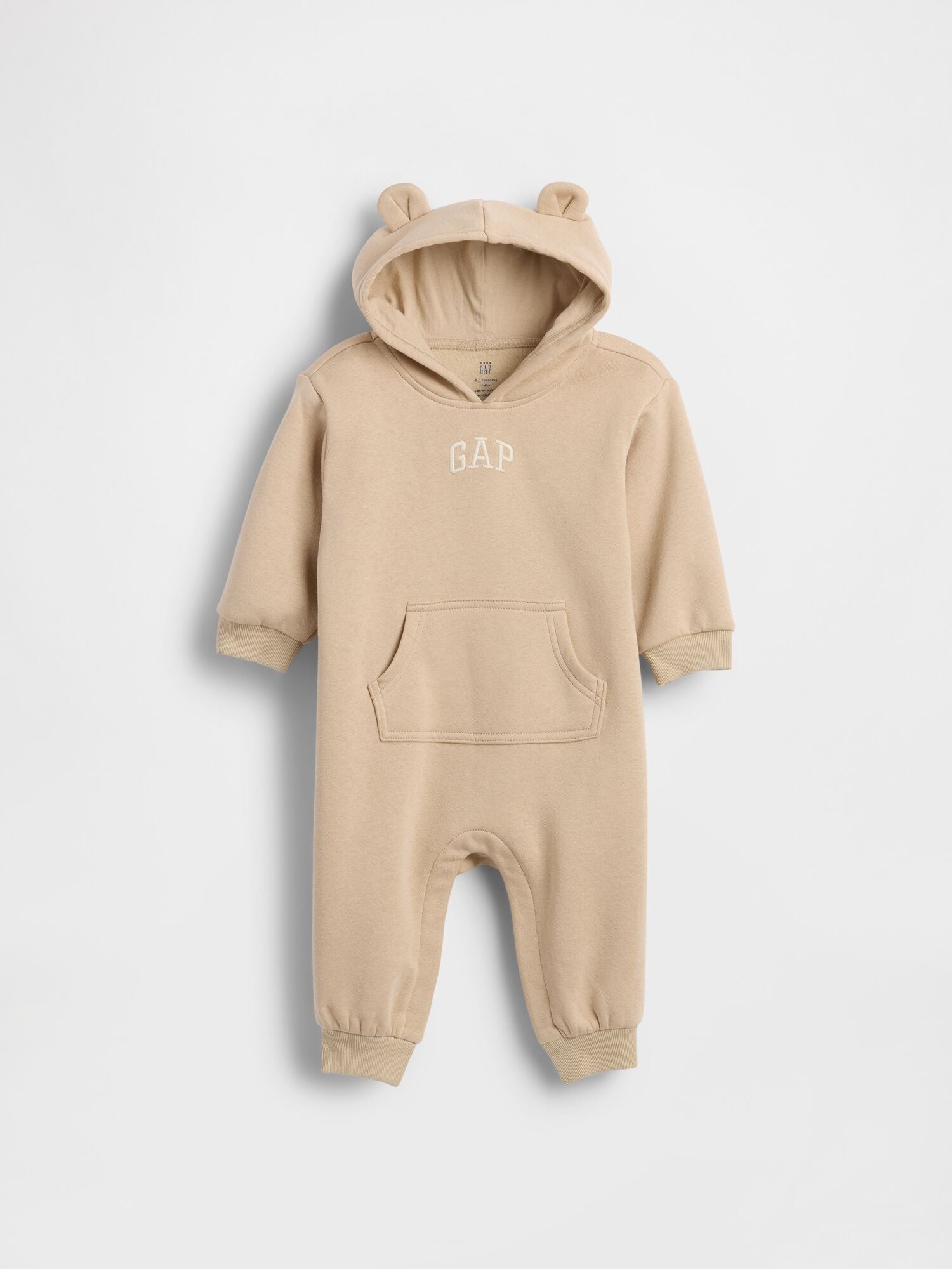 Baby VintageSoft Logo Hoodie One-Piece - WICKER / 12-18M