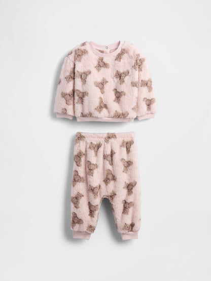 Baby Sherpa Brannan Bear Outfit Set - BARELY PINK / 12-18M