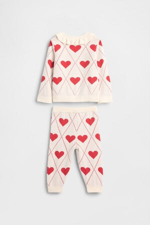 Baby Ruffle Collar Cardigan Sweater Set