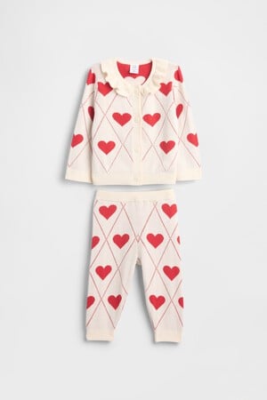Baby Ruffle Collar Cardigan Sweater Set