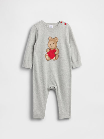 Baby Brannan Bear Heart Sweater One-Piece - BC15 / 12-18M