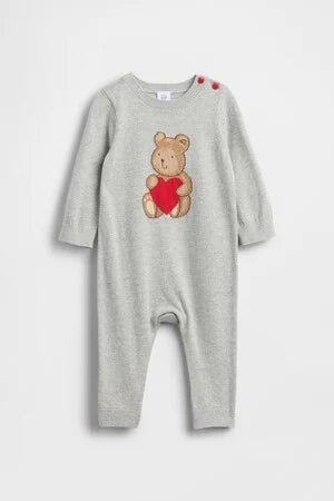 Baby Brannan Bear Heart Sweater One-Piece