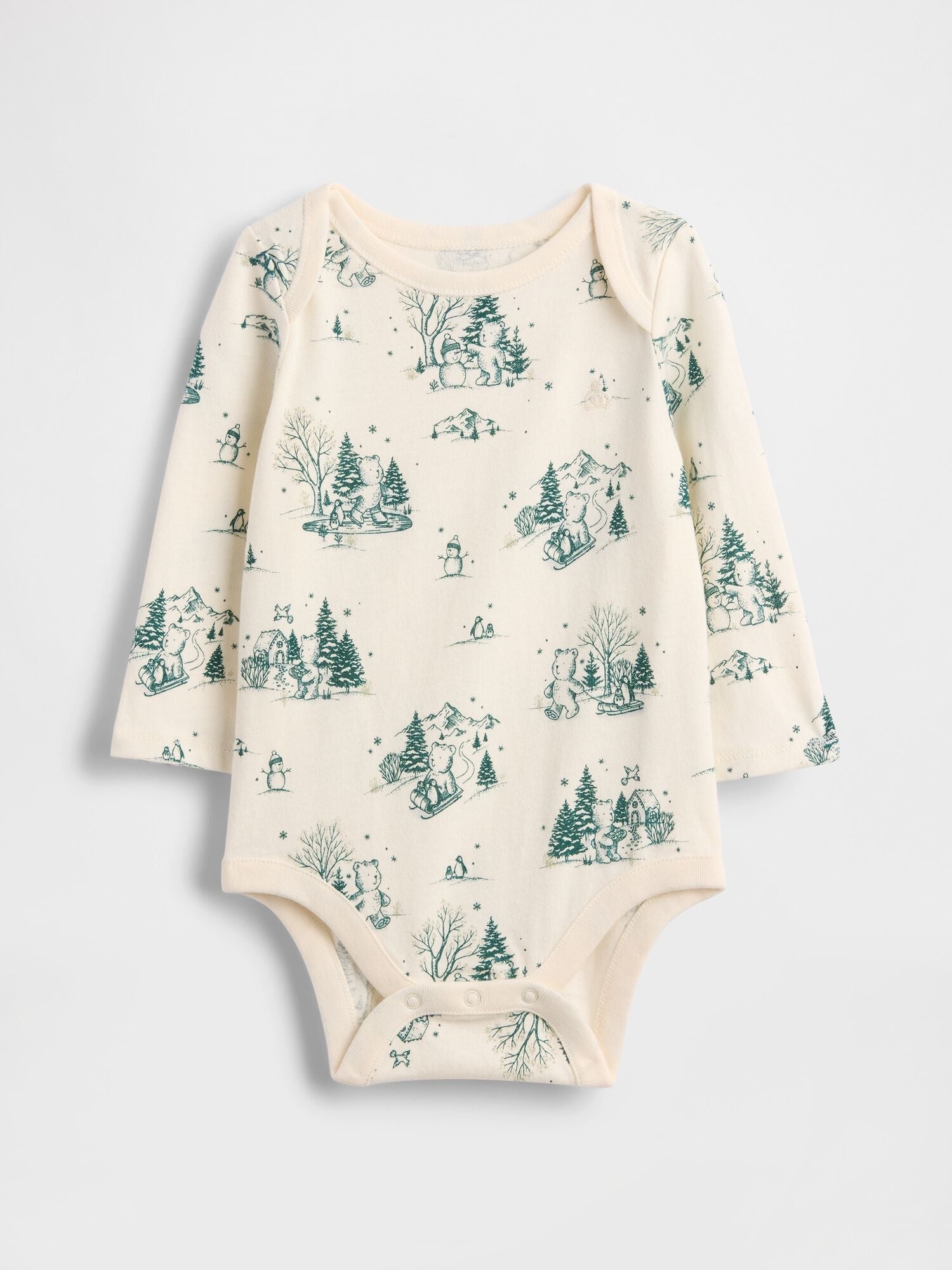 Baby First Favorites Organic Cotton Bodysuit - IVORY FROST TOILE / 12-18M
