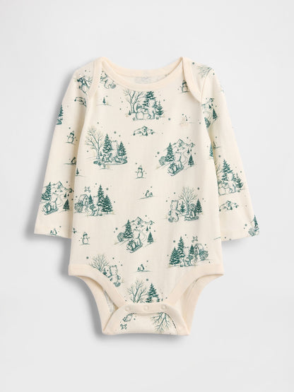 Baby First Favorites Organic Cotton Bodysuit - IVORY FROST TOILE / 12-18M