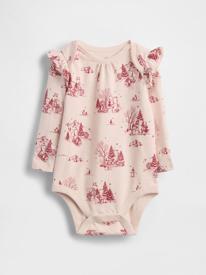 Baby First Favorites Organic Cotton Bodysuit - BARELY PINK TOILE / 12-18M