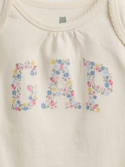 Baby Organic Cotton Floral Logo Bodysuit