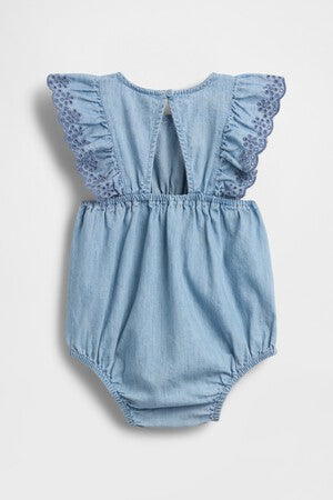 Baby Eyelet Denim One-Piece