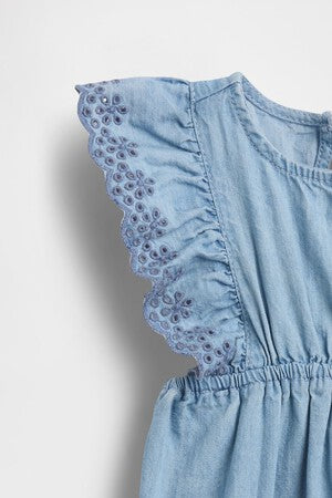 Baby Eyelet Denim One-Piece