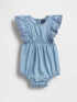 Baby Eyelet Denim One-Piece - MEDIUM WASH / 12-18M