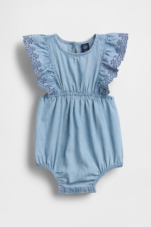 Baby Eyelet Denim One-Piece