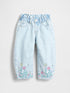 Baby & Toddler Floral Horseshoe Jeans - LIGHT WASH / 12-18M