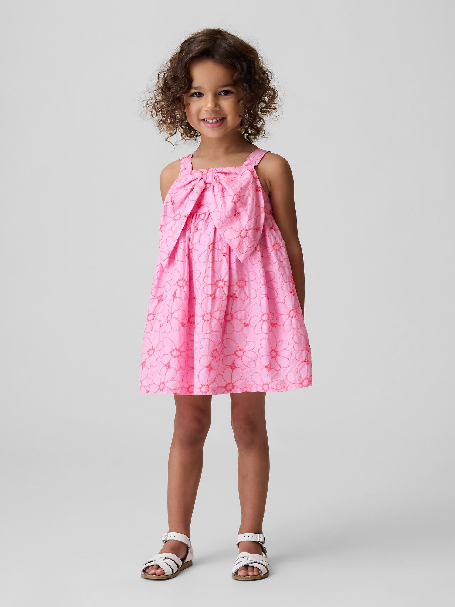 Baby &amp; Toddler Floral Eyelet Bow Dress - PARISIAN PINK / 12-18M