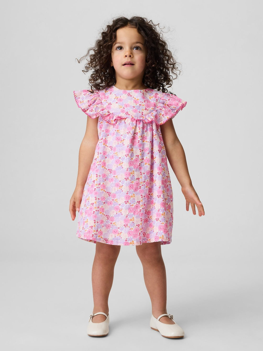 Baby & Toddler Floral Ruffle Dress - PINK MULTI FLORAL / 12-18M
