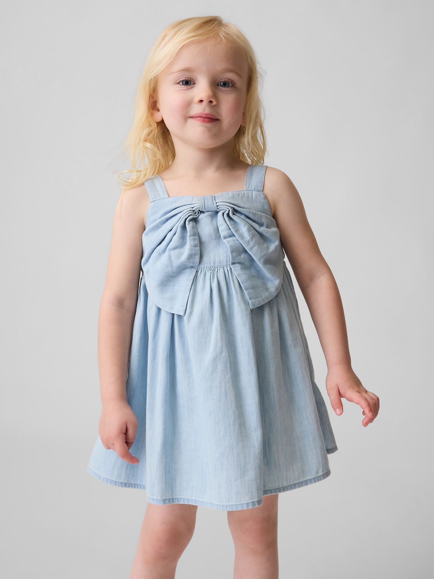 Baby &amp; Toddler Denim Bow Dress - MEDIUM WASH / 12-18M