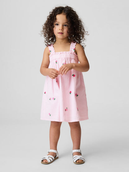 Baby &amp; Toddler Seersucker Embroidered Dress - CHERRY BLOSSOM / 12-18M