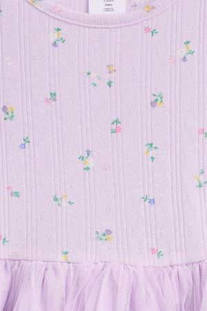 Baby &amp; Toddler Pointelle &amp; Tulle Mixed Media Dress