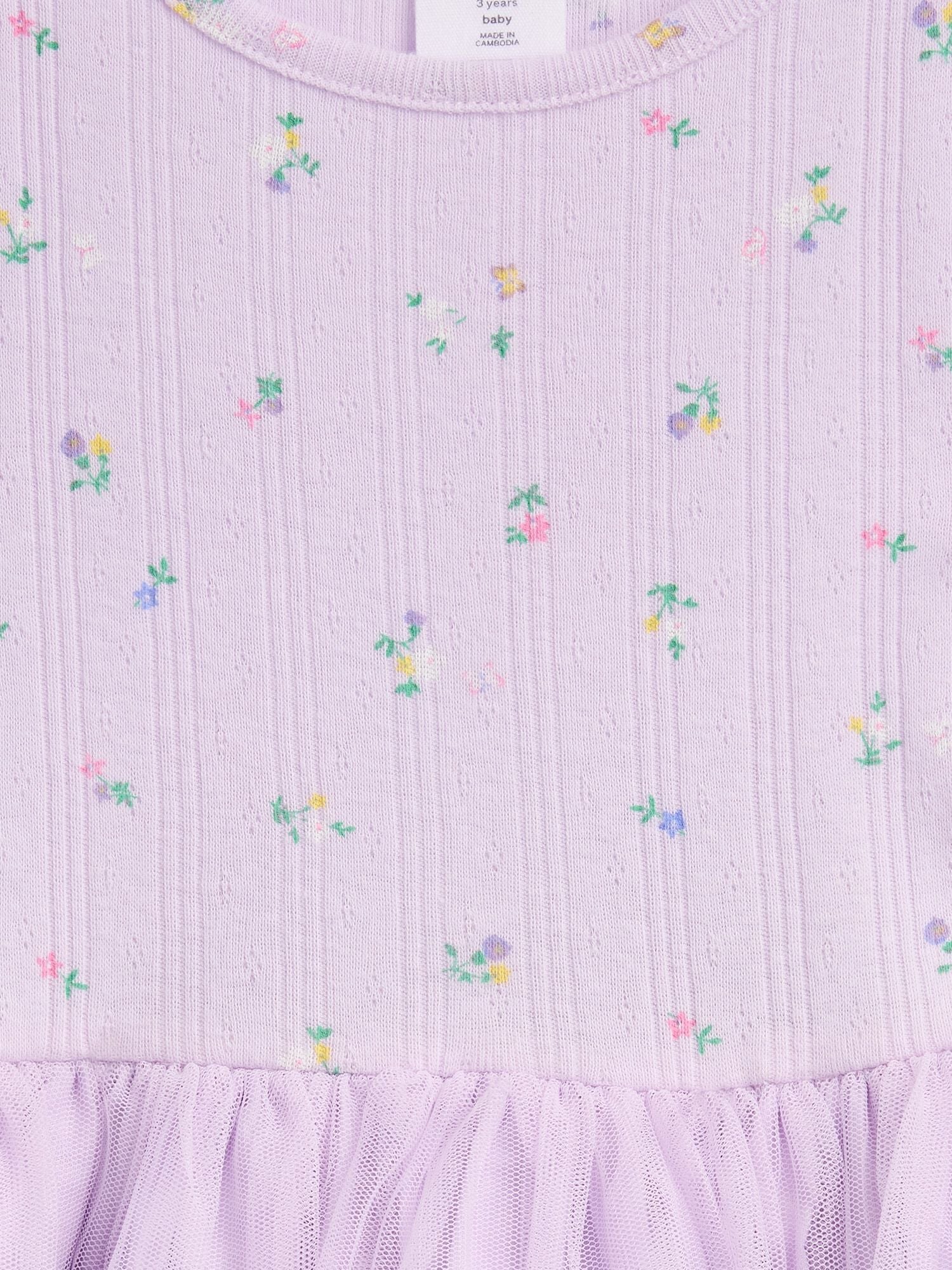 Baby &amp; Toddler Pointelle &amp; Tulle Mixed Media Dress
