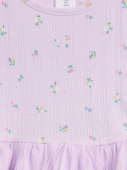 Baby &amp; Toddler Pointelle &amp; Tulle Mixed Media Dress
